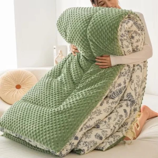 Nuova coperta invernale in velluto A doppio filato retrò di classe A, coperta calda A riscaldamento rapido, trapunta primaverile e autunnale quattro stagioni 3