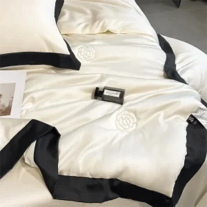 Trapunta in seta lavata al 100% per ricamo estivo copriletto con raffreddamento a ghiaccio liscio coperta setosa per letti piumino estivo di lusso per letto 1
