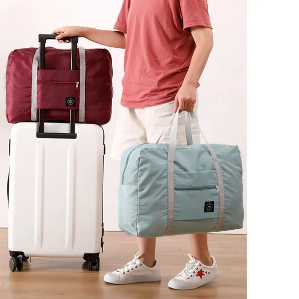 Borsone da viaggio pieghevole per borsa da trasporto per compagnia per donne e ragazze, leggero, di grande capacità, per sport, viaggio nel fine settimana durante la notte 2
