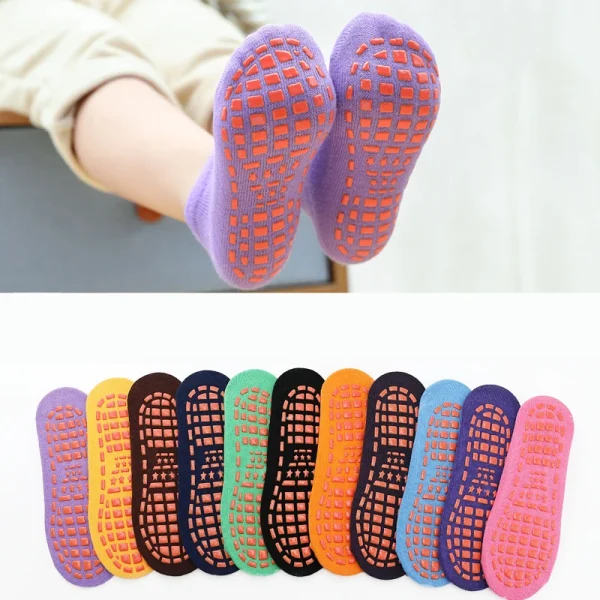 Traspirante Non-slip calzini Del Pavimento Del Bambino Calzini E Calzettoni Delle Ragazze Dei Ragazzi Calzini E Calzettoni Casa I Bambini Per Bambini Trampolino yoga Calzini E Calzettoni Cotone di Colore Della Caramella Della Caviglia calzini e Calzettoni 1