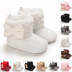 0-18M Stivali per neonato Stivali da neve per bambina Scarpe termiche invernali Stivaletti in peluche Scarpe termiche invernali per neonati e ragazze 1