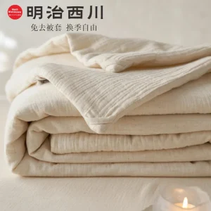 Trapunta giapponese estiva doppio strato di cotone e lino 33% trapunte di riempimento in fibra di soia per letto coperta rinfrescante estiva trapunta king size 1