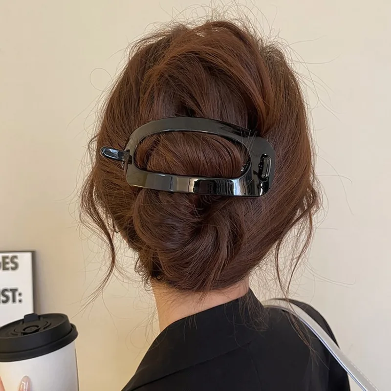 Eleganti semplici fermagli per capelli ovali vuoti coreani fermagli per capelli spessi mollette forcine per donne accessori per capelli copricapo per ragazze regali 3