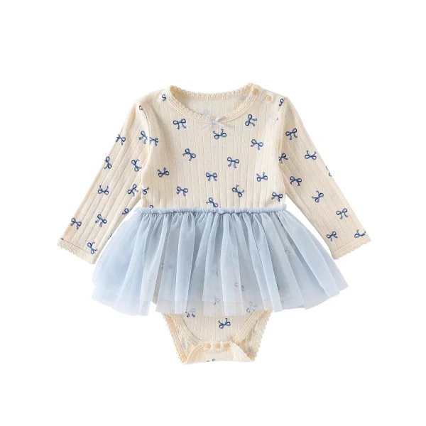 0-24M Neonato Bambino Vestiti Della Ragazza Cuore Stampa Pagliaccetto Del Bambino Manica Lunga 100% Cotone Tuta Carino Dolce Principessa vestito 4