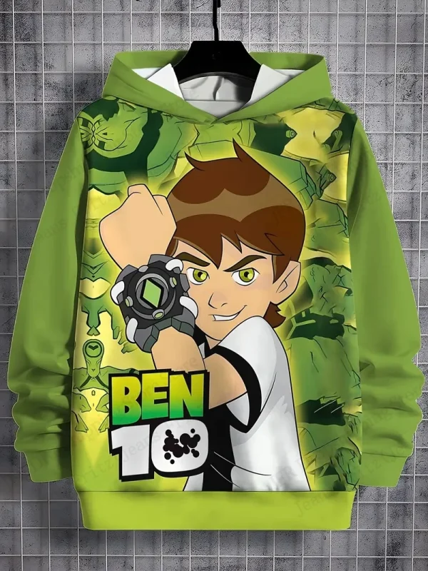 Cartoon Anime Ben 10 Felpe con stampa grafica 3d Uomo Donna Moda Felpa con cappuccio Ragazzi Ragazze Felpa Donna Felpe Uomo Tute Sport 3