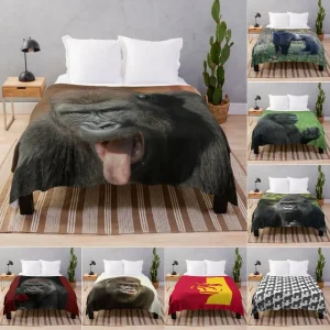 Gorilla Throw coperta muscle Animal King Kong decorativo morbido caldo accogliente flanella peluche getta coperte per biancheria da letto divano divano 1
