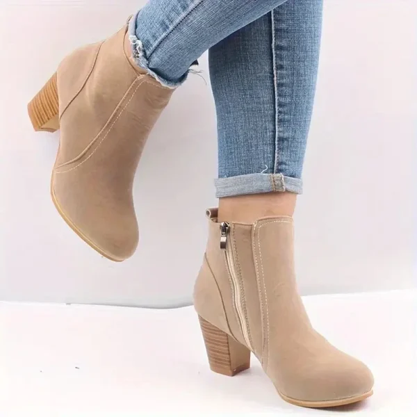 Stivali da donna Autunno Inverno Scarpe con zip con tacco grosso per donna Stivaletti Chelsea moda di lusso Stivali comodi moda donna 1