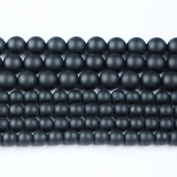 A + Perline sfuse opache di onice di agata nera naturale per la creazione di gioielli, bracciali, collane, accessori fai da te all'ingrosso 4 6 8 10 mm 4