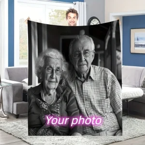Coperta personalizzata 1 pezzo con testo fotografico, coperta personalizzata Coperta personalizzata, coperta regalo personalizzata per famiglia, San Valentino 1