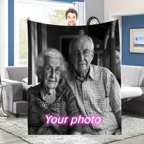 Coperta personalizzata 1 pezzo con testo fotografico, coperta personalizzata Coperta personalizzata, coperta regalo personalizzata per famiglia, San Valentino 1