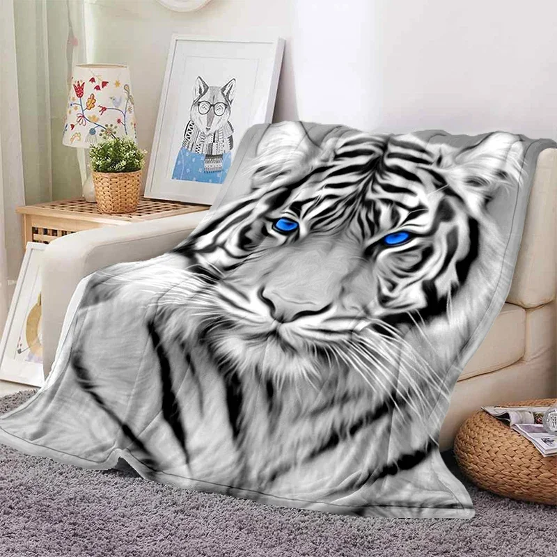 Coperta tigre 3D super morbida per la primavera autunno linea moderna arte coperta Sherpa copriletto tiro da viaggio Dropship 1