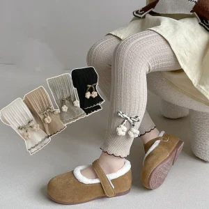 Cotone Del Bambino Del Fiore Collant 2023 Delle Ragazze di Autunno della Molla Coreano Carino Pantaloni Fondo 0-7 Anni Per Bambini Del Merletto Vestiti All'ingrosso 1