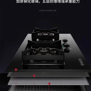 Piano cottura GPL a gas naturale per uso domestico a risparmio energetico a doppio fuoco Royalstar AG 1