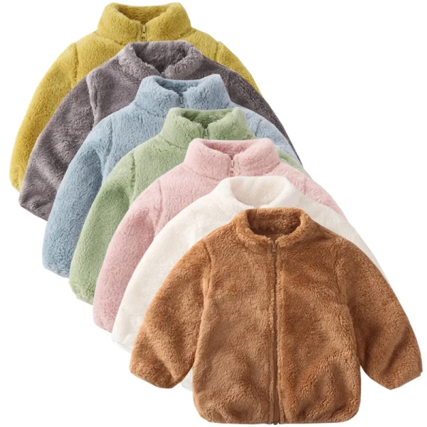 1 pz Ragazzi Ragazze Cappotto autunnale Bambini Giacca invernale in pile termico Cappotti per bambini Capispalla in velluto a doppia faccia Vestiti caldi per bambini 1