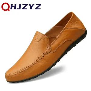 Scarpe da uomo in vera pelle Casual mocassini da uomo italiani mocassini Luxury Brand Formal Slip on scarpe da barca maschili Zapatos De Hombre 1