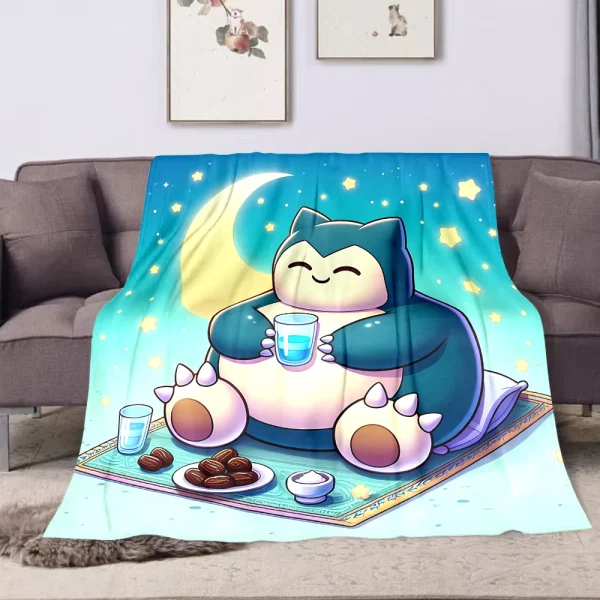 Coperta stampata Pokemon Snorlax per viaggi a casa Coperta morbida e confortevole per adulti e bambini Coperta calda per cartoni animati 6