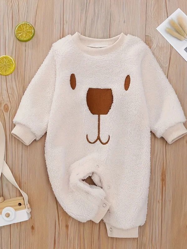 Simpatico peluche autunno inverno pagliaccetto per bambini vestito a maniche lunghe abbigliamento per neonati bambino tutto in uno outfit vestiti per bambini 6