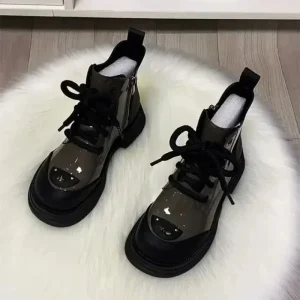 2024 inverno nuovi stivali da donna scarpe in cotone moda stile britannico con suola spessa e stivali corti spessi stivali di cotone scarpe da donna 1