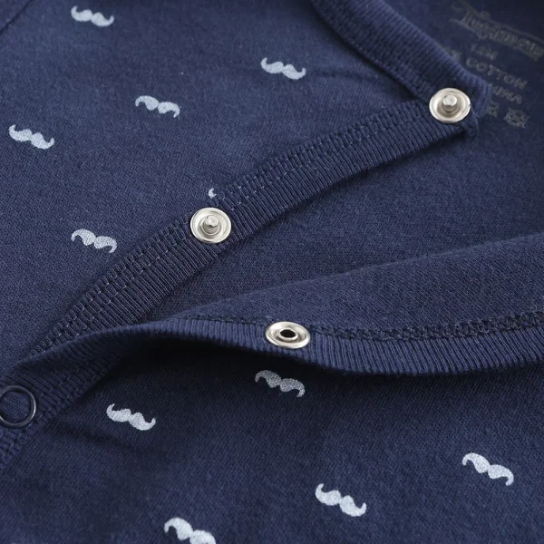 Pigiama unisex per bambini in cotone organico con piedi a scatto, pigiama per dormire e giocare, body a maniche lunghe per vestiti per neonato e ragazza Bebe 6