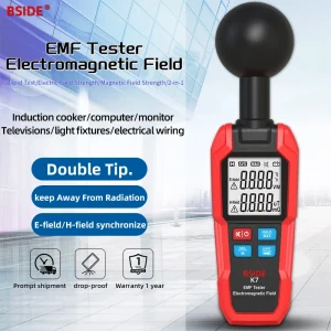 BSIDE K7 Misuratore EMF Rilevatore di radiazioni di campo elettromagnetico professionale Dosimetro magnetico elettrico portatile Test Geiger 1