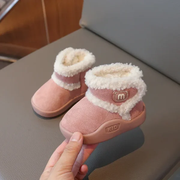Baby Snow Boots Autumn Winter Infant Warm Fur Shoes Newborn Toddler Boots Baby Boy Girl Outwear Ankle Boots Khaki, Pink, Black 2