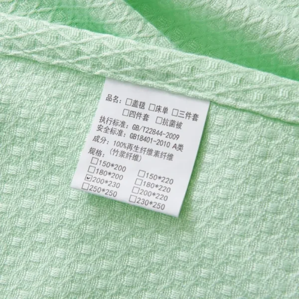 Coperta estiva in fibra di bambù al 100% Trapunta rinfrescante per piante naturali pure Piumino per aria condizionata Piumino leggero con griglia a diamante sottile 5