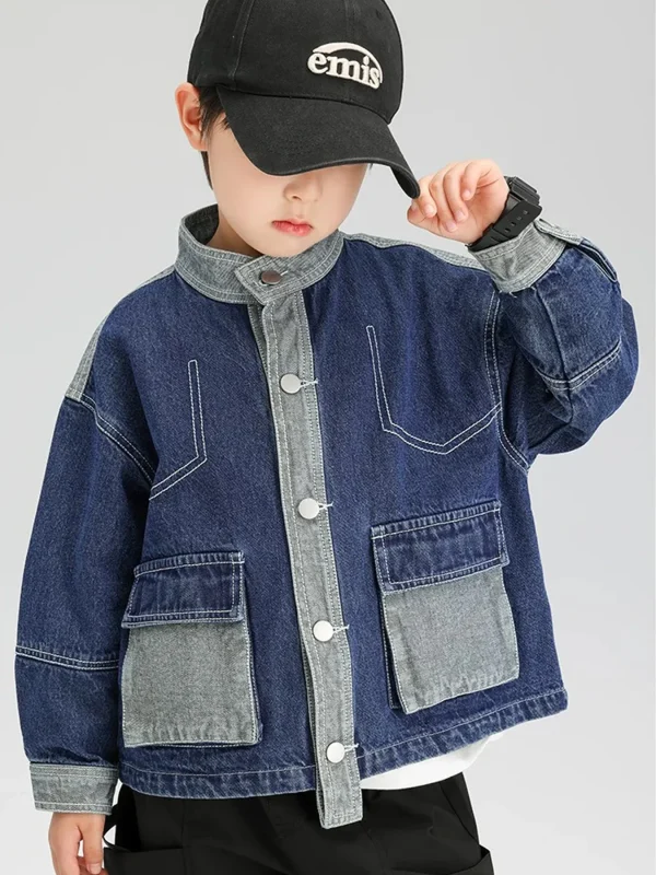 Abbigliamento per bambini Giacche alla moda per ragazzi Primavera e autunno Nuova primavera Internet Abbigliamento per celebrità Giacche per ragazzi Giacca di jeans 2