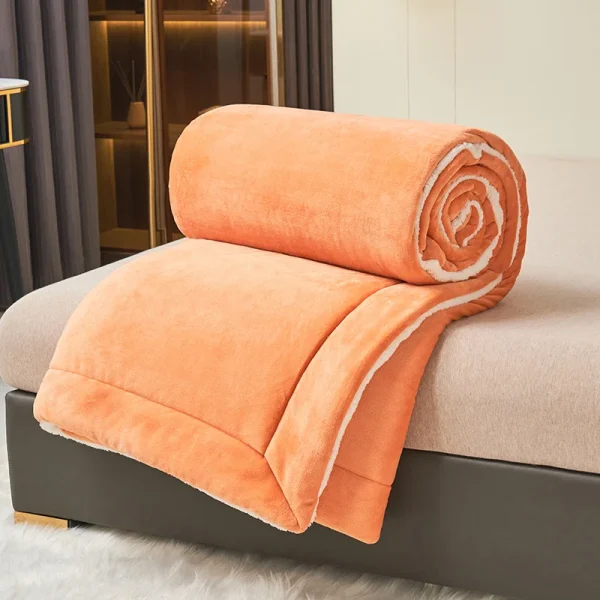 Coperta super morbida in lana d'agnello imitazione Autunno Inverno Coperte doppia regina Comoda coperta per divano in pile di latte di alta qualità 5