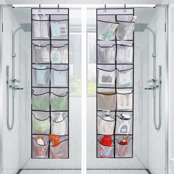 12 tasche sopra la porta organizer per scarpe grandi tasche a rete con 2 ganci borsa portaoggetti per scarpiera in tessuto trasparente per camera da letto 5