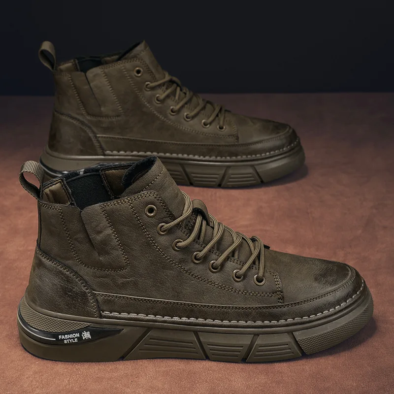 Scarpe da uomo leggere e impermeabili Stivali da uomo in pelle Gomma Offerte originali classiche Designer di calzature alla moda 2025 in promozione 6