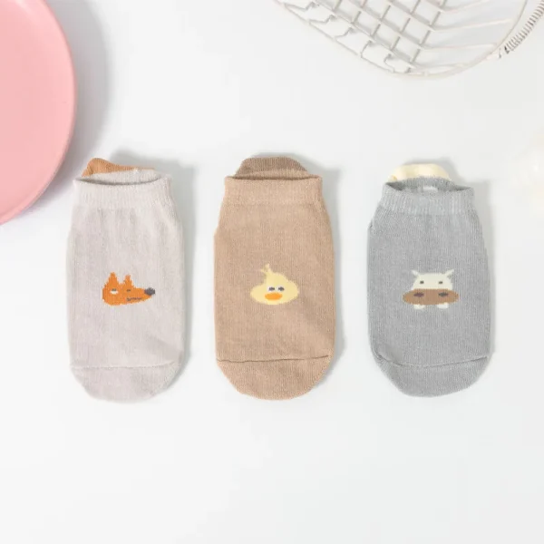 3 paia/lotto calzini antiscivolo per bambini per ragazzi e ragazze calzini in cotone per bambini con taglio basso con impugnature in gomma Socken per 0-3 anni 6