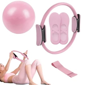 NUOVO set di palline e anelli per pilates, anello fitness per pilates, fascia di resistenza, esercizio, allenamento, attrezzature per il fitness per la gravidanza dopo il parto 1