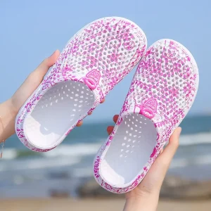 Pantofole da donna Zoccoli estivi Sandali da piscina vuoti per esterni Scarpe da spiaggia da giardino Infradito per doccia con acqua Ciabatte leggere con messaggio 1