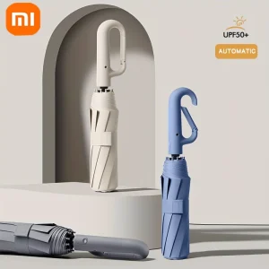 Ombrello Xiaomi 30 ossa ombrello pieghevole automatico rinforzato resistente al vento manico con fibbia grande resistente al vento e all'acqua 1
