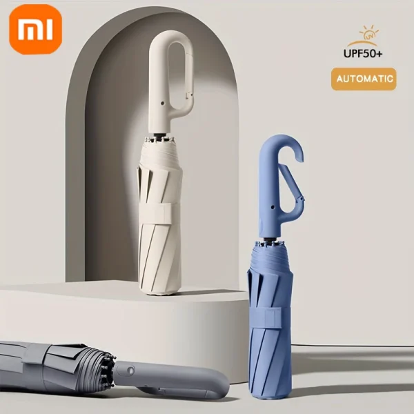 Ombrello Xiaomi 30 ossa ombrello pieghevole automatico rinforzato resistente al vento manico con fibbia grande resistente al vento e all'acqua 1