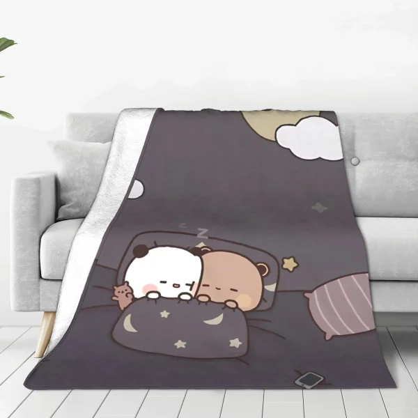 Orso Cartoon Cute Bubu Dudu Coperte Decorazione in pile Coperte super morbide multifunzione per letto Tappeto da esterno 4