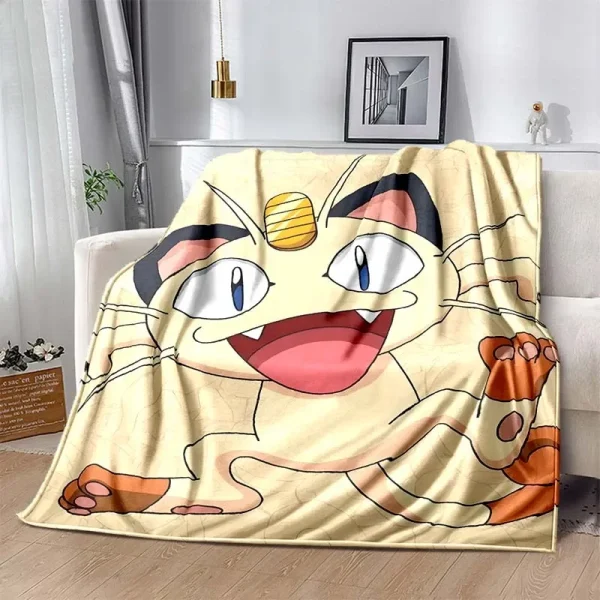 Calda e morbida coperta con stampa Pokémon Stitch, soffice coperta per divano in peluche per bambini e adulti, per divano letto - immagine 6
