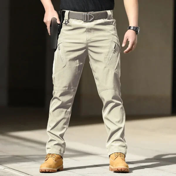 Pantaloni da trekking resistenti all'acqua elasticizzati per esterni primavera-autunno - Pantaloni utili militari tattici mimetici nel deserto resistenti all'usura 5