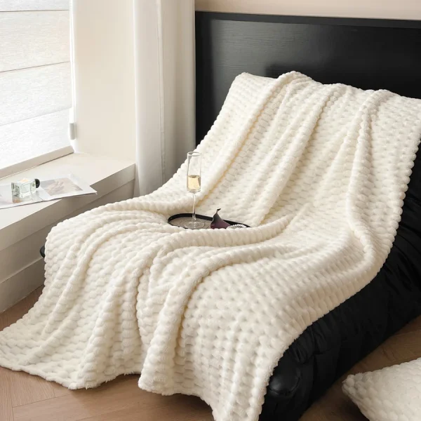 WOSTAR Coperte invernali in caldo pile corallo per letti spessa coperta di flanella scozzese soffice peluche morbida trapunta accogliente lenzuolo termico 150 3