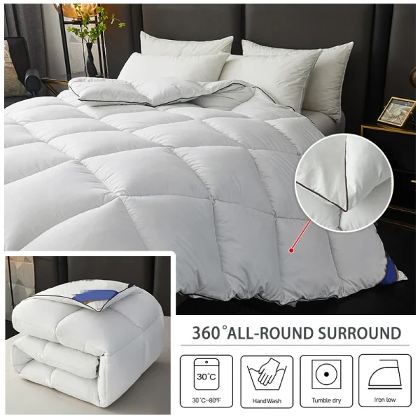 Piumino invernale caldo addensato 100% cotone Imbottitura viso Trapunte in fibra 150x200 cm Piumino bianco per dormire a casa 1pz 3