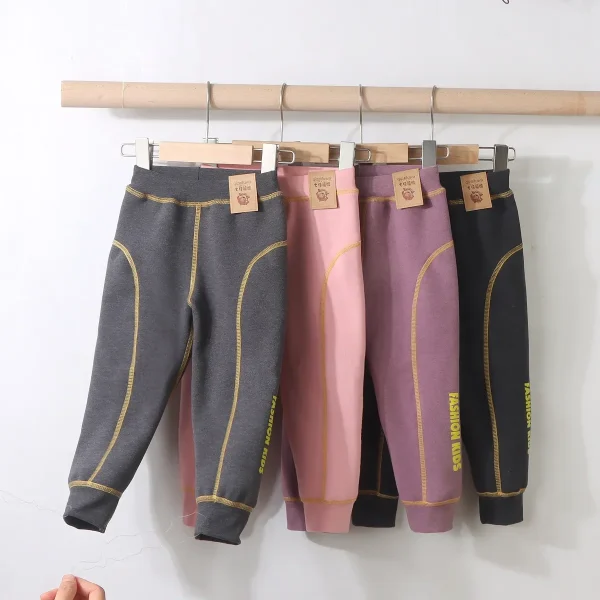 Neonate Ragazzi Pantaloni Bambino Bambini Lettera stampata Leggings Adolescenti Fondo caldo Abbigliamento per la casa 2024 Autunno Inverno Abbigliamento per bambini 1