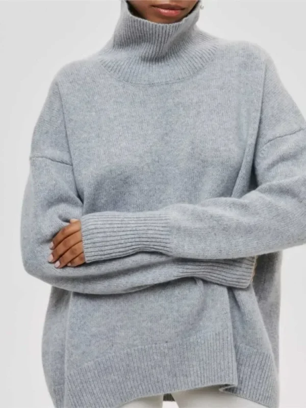 Maglione dolcevita da donna autunno inverno solido elegante spesso caldo pullover lavorato a maglia a maniche lunghe maglioni basic casual da donna top 5