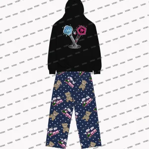 KPop Demon Hunters Light Sticks Felpe con cappuccio in cotone con pantaloni pigiama Abiti oversize per adulti/bambini Uomo Donna Felpa con cappuccio Coppia vestiti 1