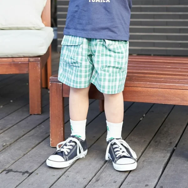 2024 nuovo arrivo estate Casual Toddler Shorts Baby Boy Plaid pantaloni corti All-match cotone confortevole allentato Kid Girl Shorts 4