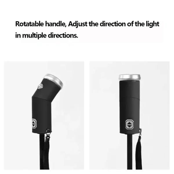 Ombrello di protezione solare completamente automatico Ombrello impermeabile pieghevole con torcia a LED Parasole UV Resistenza al vento antipioggia 6