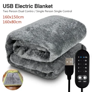 Coperta riscaldante elettrica USB Riscaldatore caldo Peluche veloce e sicuro Riscaldamento invernale Cuscinetti riscaldanti con temporizzazione della temperatura regolabile per la stanza di casa 1