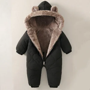 Neonato vestiti della neonata autunno inverno Snowsuit più velluto spesso neonato tuta 0-3 anni pagliaccetto ragazzo tuta cappotto del bambino 1
