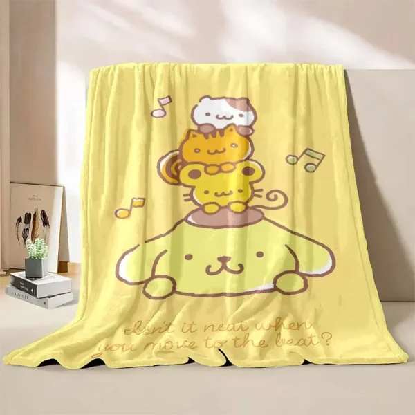 Pompon giapponese Purin Cartoon coperta camera dei bambini morbido soffice morbido letto peluche getta neonata ragazzi peluche coperta trapunta regalo - immagine 4