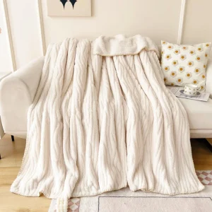 Coperta Soffici coperte bianche e copriletto sul copriletto Coppia flanella Estetica morbida coperta Divano Scialle invernale nordico 1