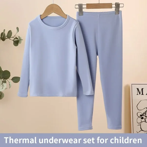 Set di biancheria intima termica per bambini ragazzi mutandoni con maglione di cotone imbottito in pile pigiama invernale 2